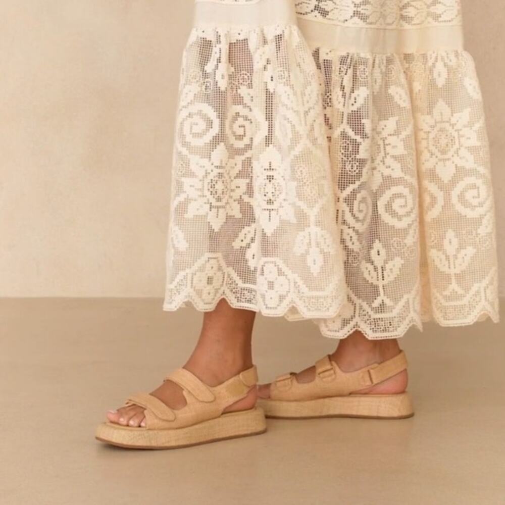 Loeffler Randall Beige/Tan Suede Platform Sandals